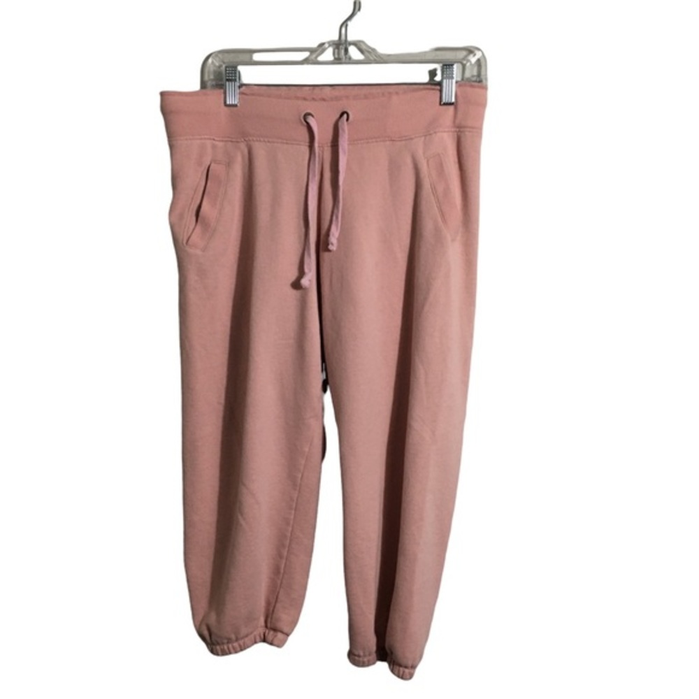 Plush & Lush pink cropped drawstring sweatpants. Sz Small